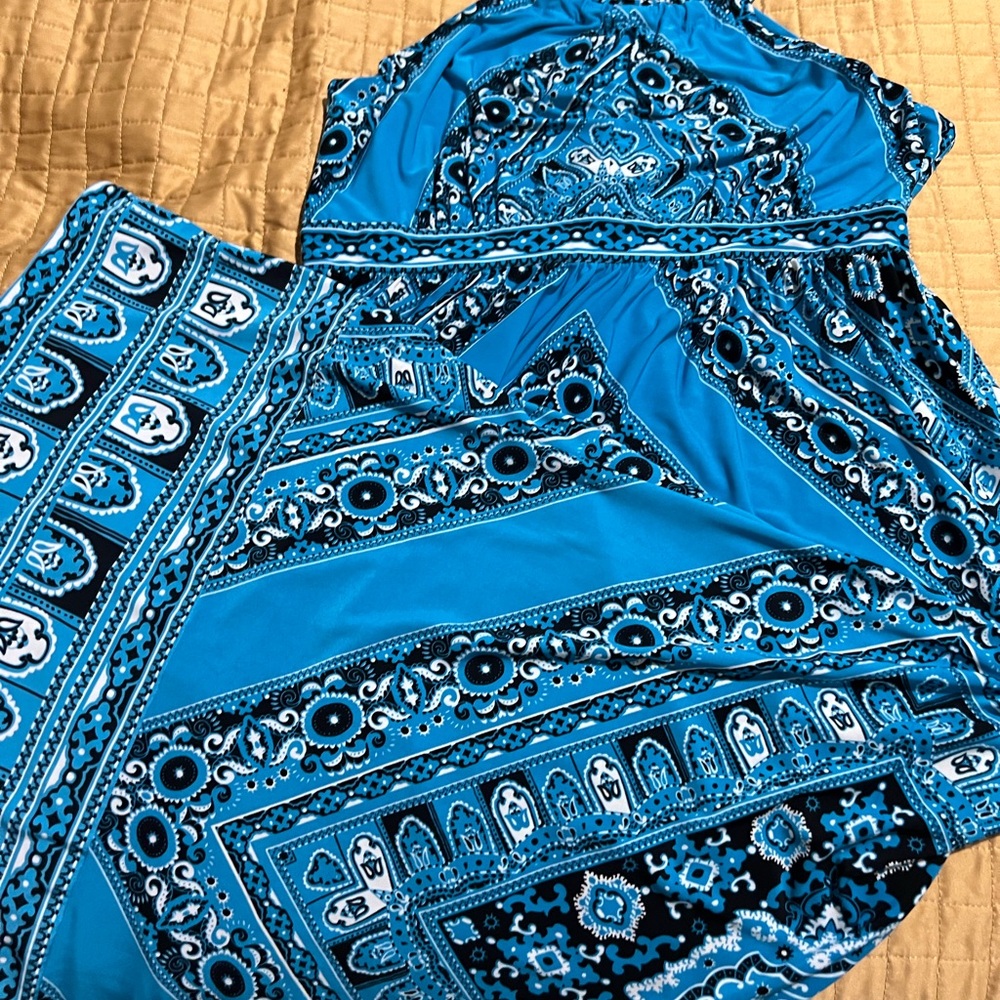INC International Concepts Blue Strapless Sundress
